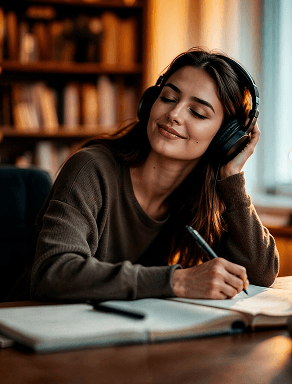 Student studying